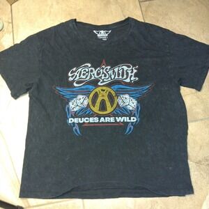 Aerosmith Deuces Are Wild Las Vegas Residency Graphic T-Shirt Mens Large Black